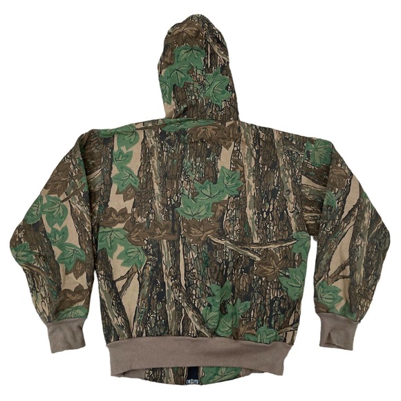 Vintage Ace Sportswear Men's Trebark Camo Full Zip Hoodie Sweatshirt Medium VTG - Picture 2 of 9